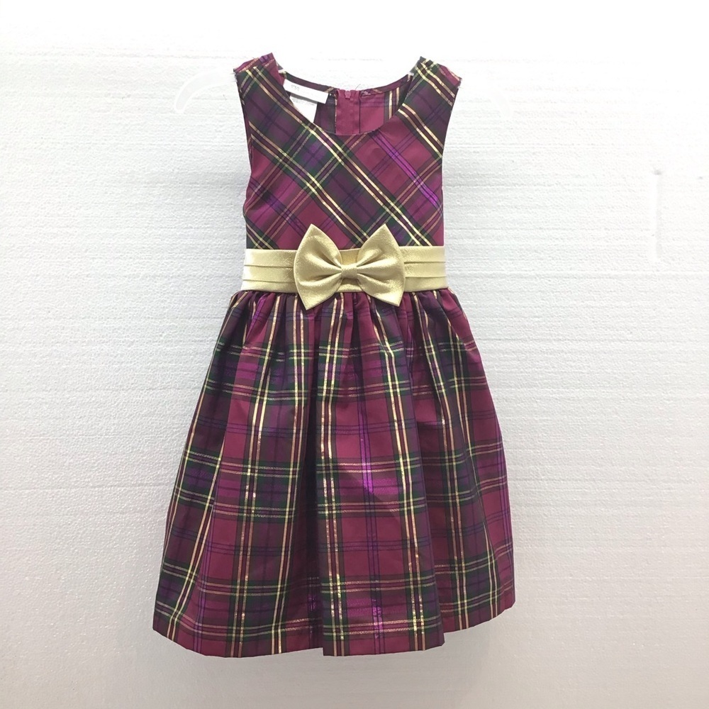 NWOT Bonnie Jean Girls Plaid Taffeta Dress 6